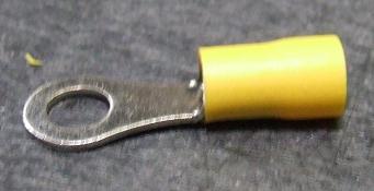 100 of ROT000941T Yellow #1/4 Ring Crimp Connectors RVL55-6