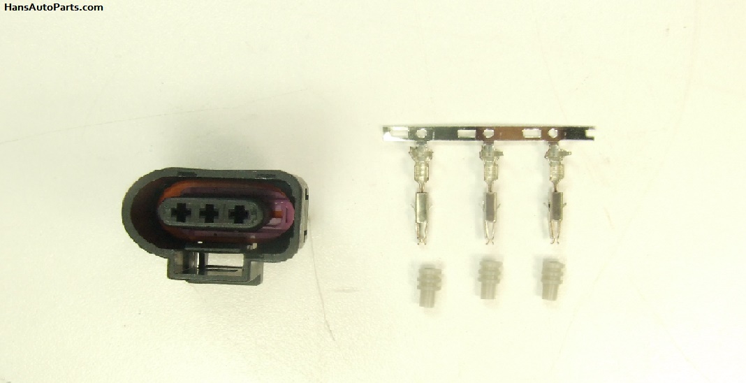 1J0973703 $2 VW Audi Black Female 3 Pin Connector Golf Jetta Audi