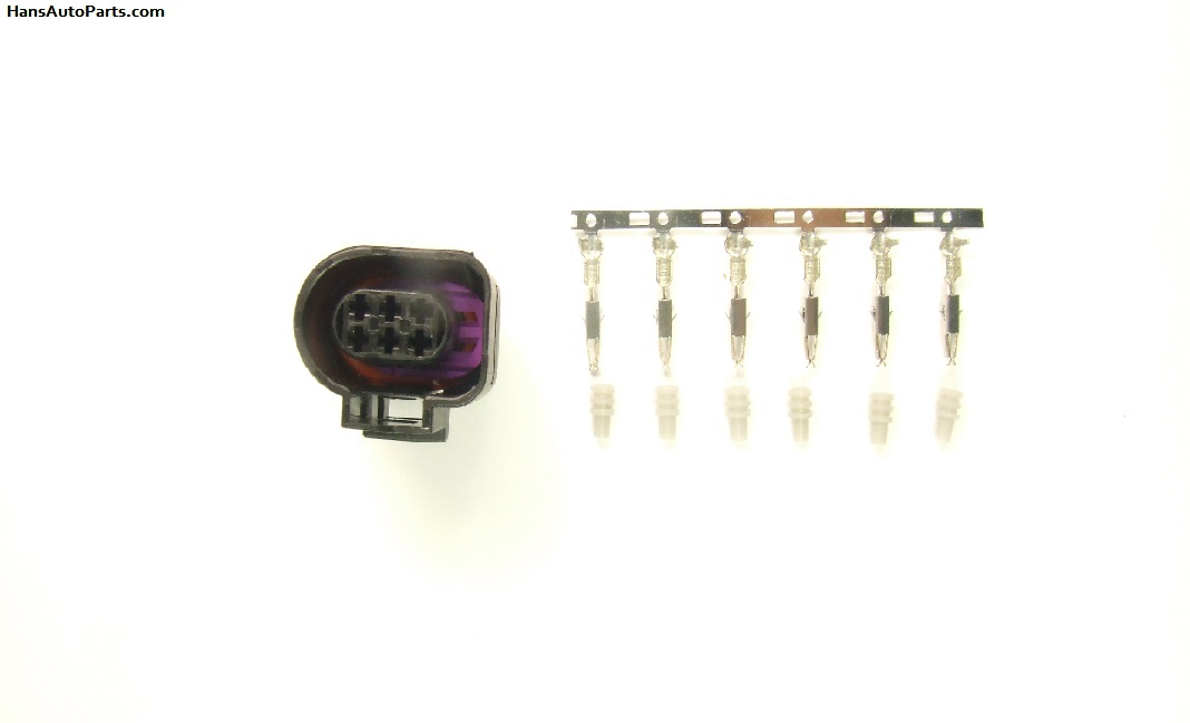 1j0973713 7 Vw 6 Pin Black Female Connector Beetle Golf Jetta